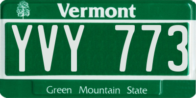 VT license plate YVY773