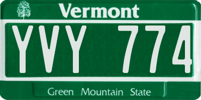 VT license plate YVY774