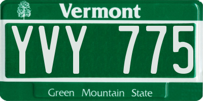 VT license plate YVY775