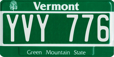 VT license plate YVY776
