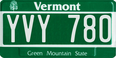 VT license plate YVY780