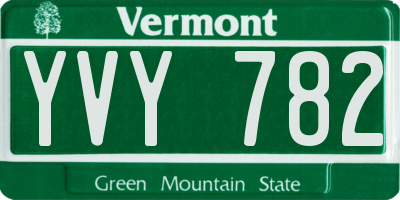 VT license plate YVY782