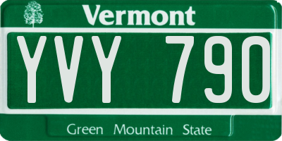 VT license plate YVY790
