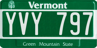 VT license plate YVY797