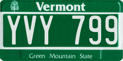 VT license plate YVY799