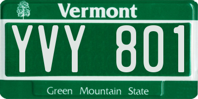 VT license plate YVY801