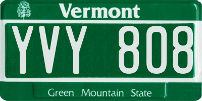VT license plate YVY808