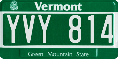 VT license plate YVY814