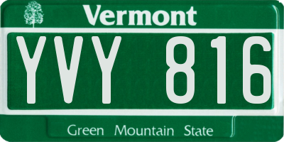 VT license plate YVY816
