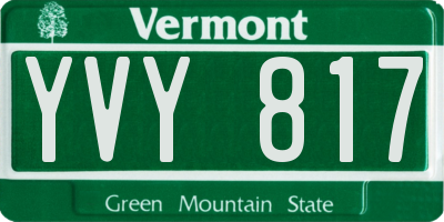 VT license plate YVY817