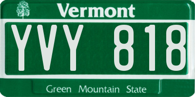VT license plate YVY818