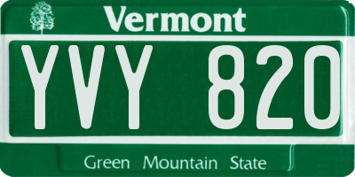 VT license plate YVY820