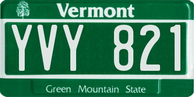 VT license plate YVY821