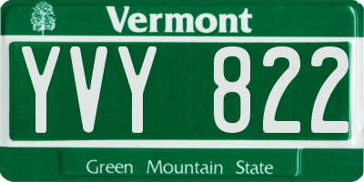 VT license plate YVY822