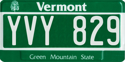 VT license plate YVY829