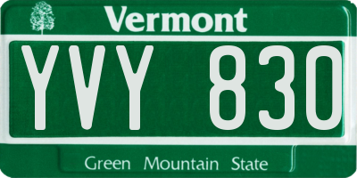 VT license plate YVY830