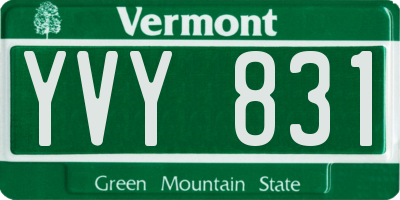 VT license plate YVY831