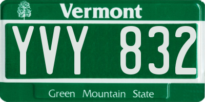 VT license plate YVY832