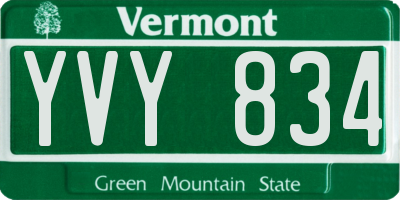 VT license plate YVY834
