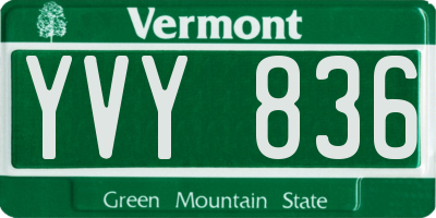 VT license plate YVY836