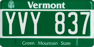 VT license plate YVY837