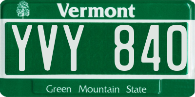 VT license plate YVY840