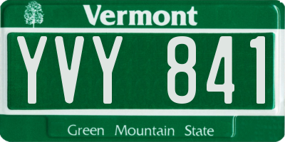 VT license plate YVY841