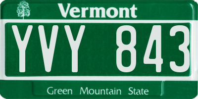 VT license plate YVY843