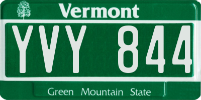 VT license plate YVY844