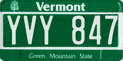 VT license plate YVY847