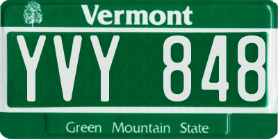VT license plate YVY848