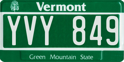 VT license plate YVY849