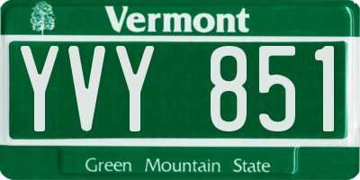 VT license plate YVY851