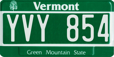 VT license plate YVY854