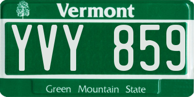 VT license plate YVY859