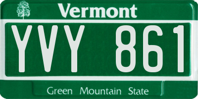 VT license plate YVY861