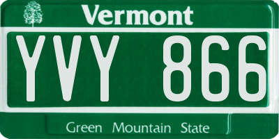 VT license plate YVY866