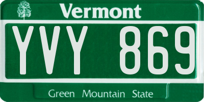 VT license plate YVY869