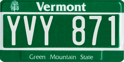 VT license plate YVY871