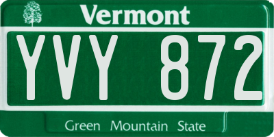 VT license plate YVY872