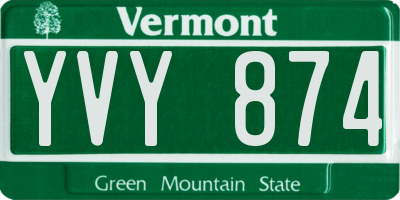VT license plate YVY874