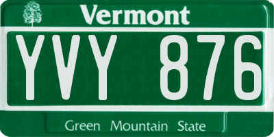 VT license plate YVY876