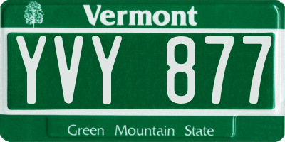 VT license plate YVY877