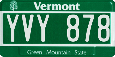 VT license plate YVY878