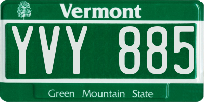 VT license plate YVY885