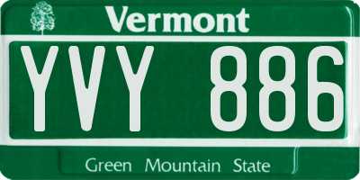 VT license plate YVY886