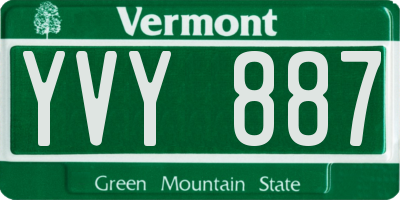 VT license plate YVY887
