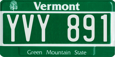 VT license plate YVY891