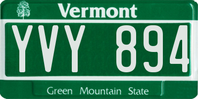 VT license plate YVY894
