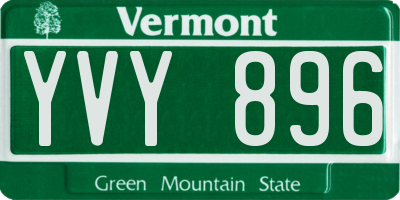 VT license plate YVY896